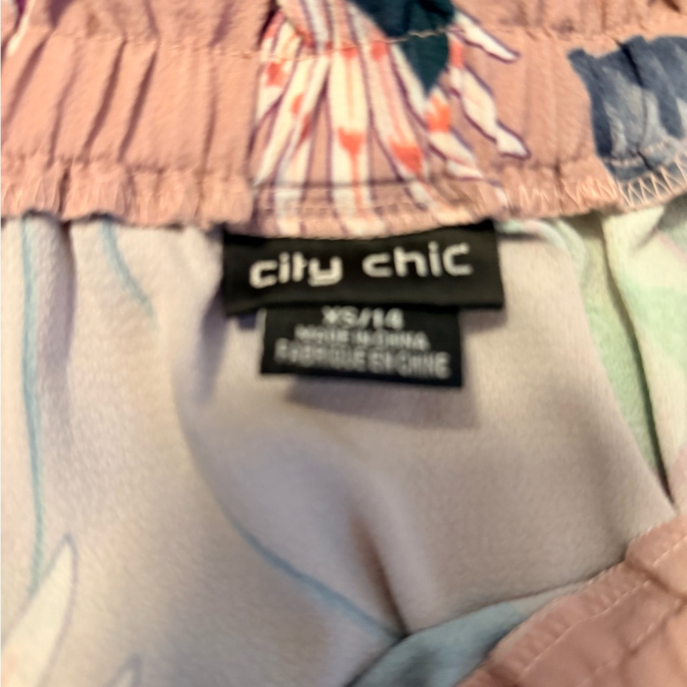 City Chic Floral Off-Shoulder Blouse - Pink and Blue - Picture 2 of 4